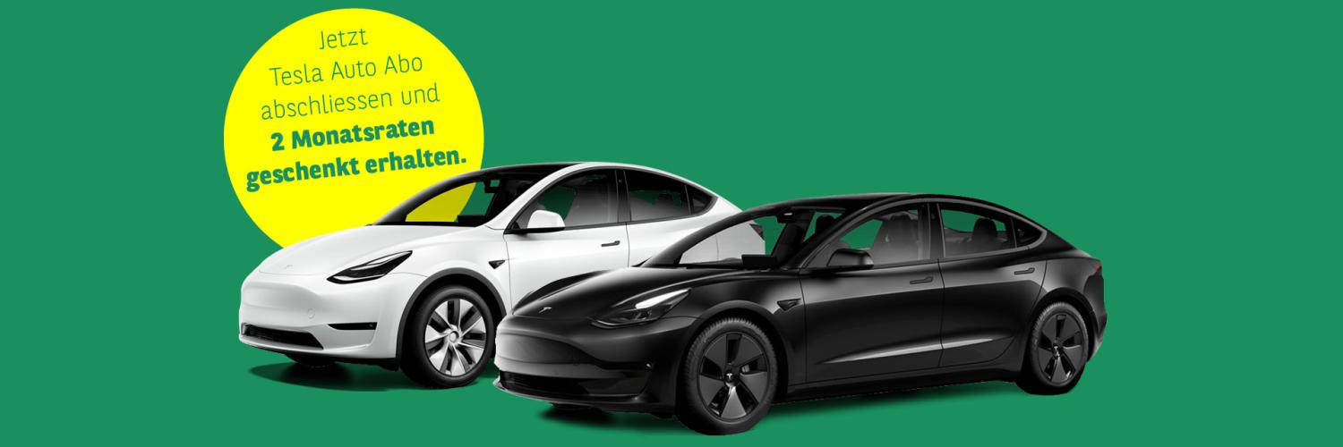 Tesla Auto Abo abschliessen und 2 Monatsraten geschenkt erhalten.
