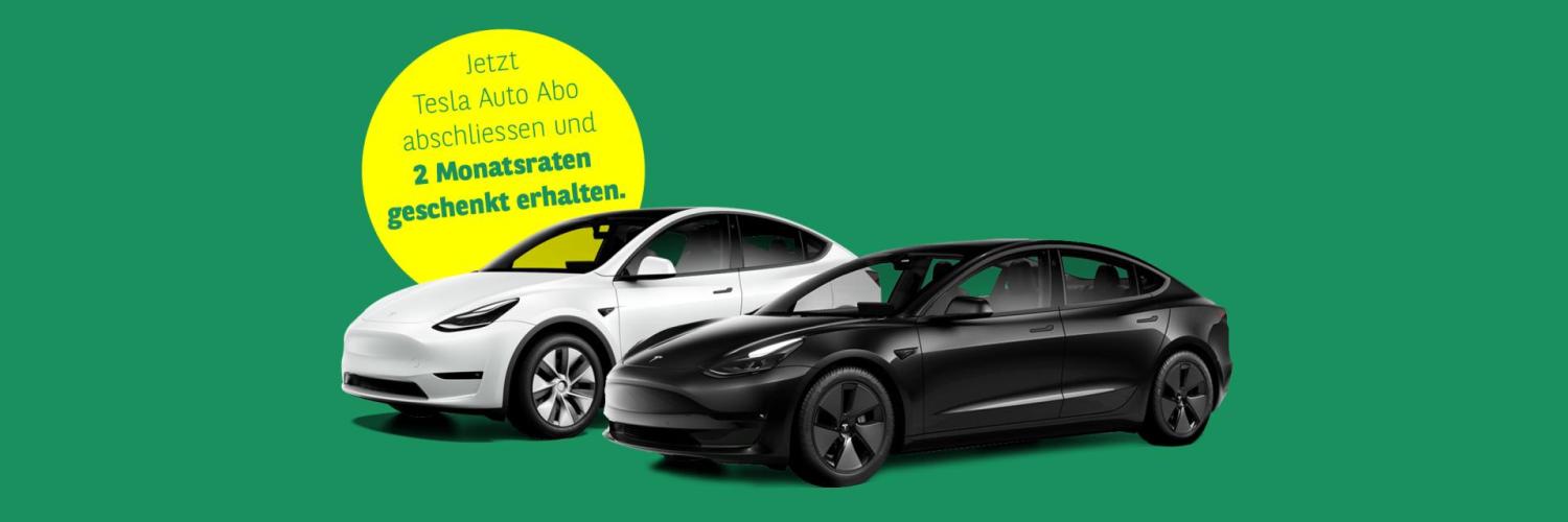 Tesla Auto Abo abschliessen und 2 Monatsraten geschenkt erhalten.
